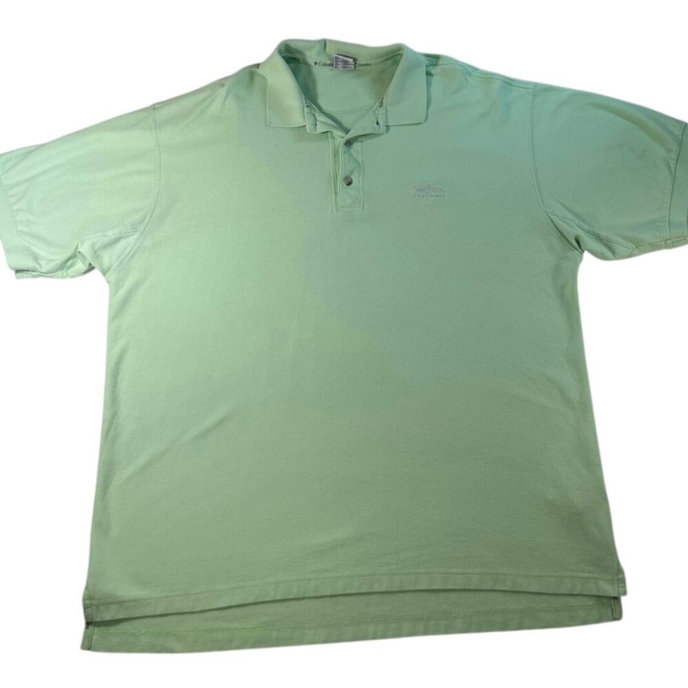 Columbia Sportswear Polo Shirt Mens XXL Light mint Green Short Sleeve Golf short